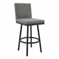 Seatsolutions Rochester Swivel Modern Metal & Grey Faux Leather Bar & Counter Stool SE3327424